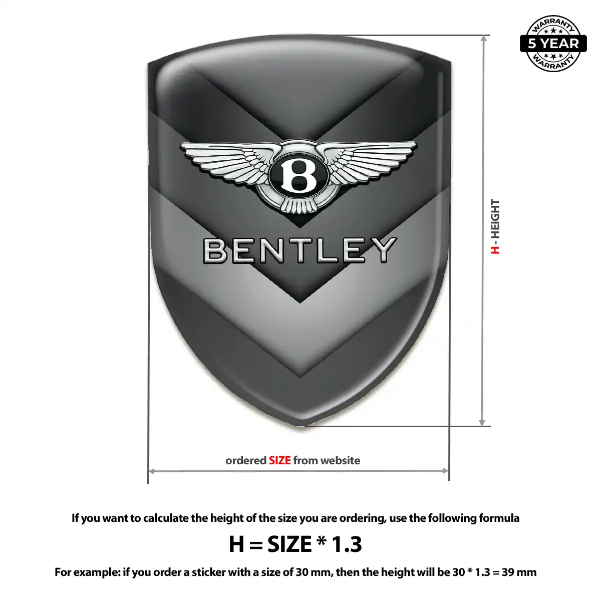 Bentley Self Adhesive Emblem Sticker Performance Style