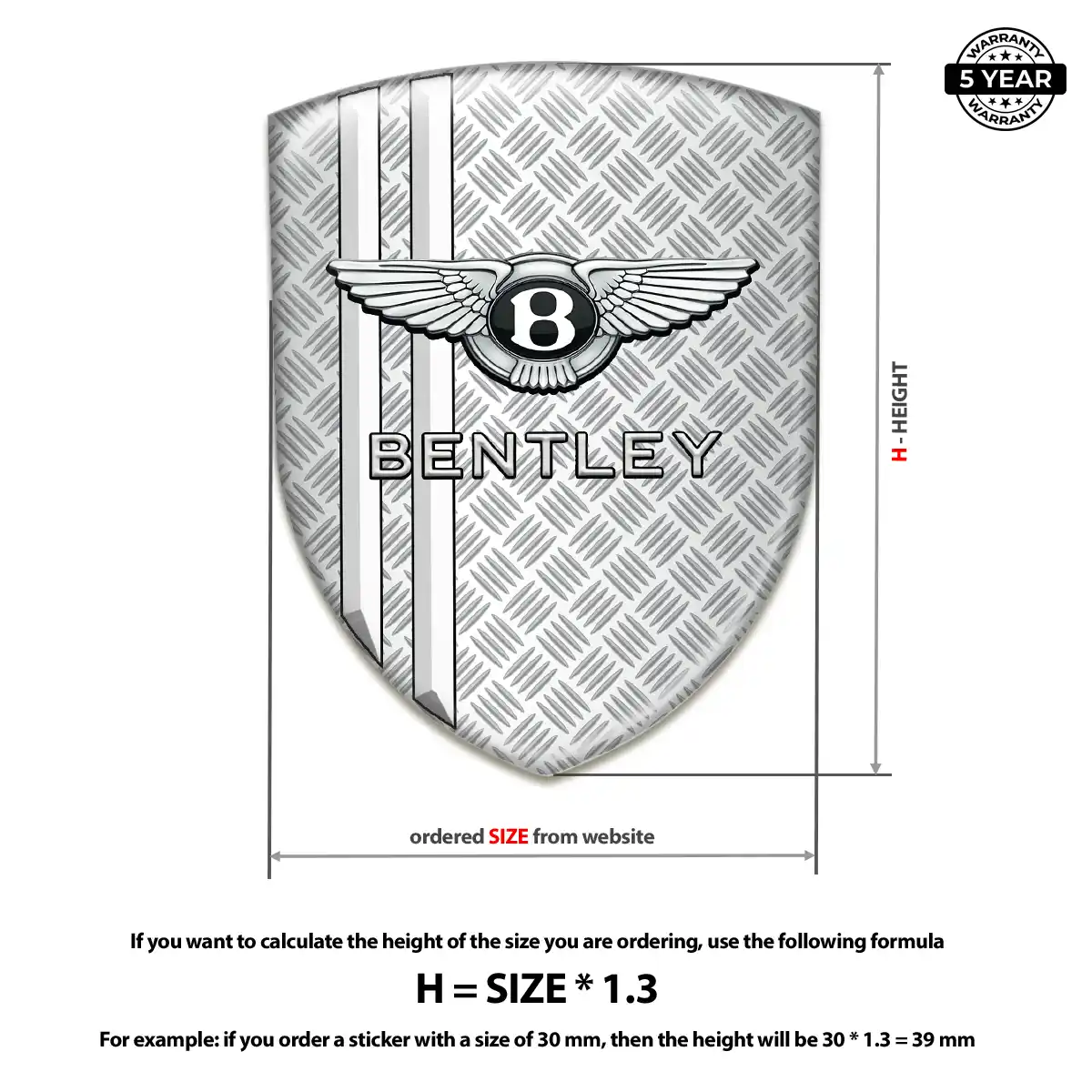 Bentley Self Adhesive Emblem Sticker Prestige Line