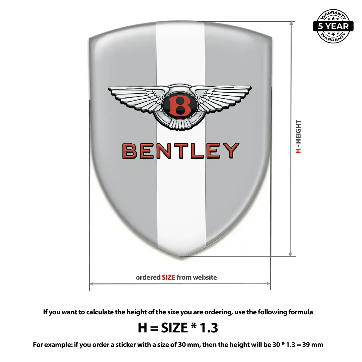 Bentley Self Adhesive Emblem Sticker Prime Quality