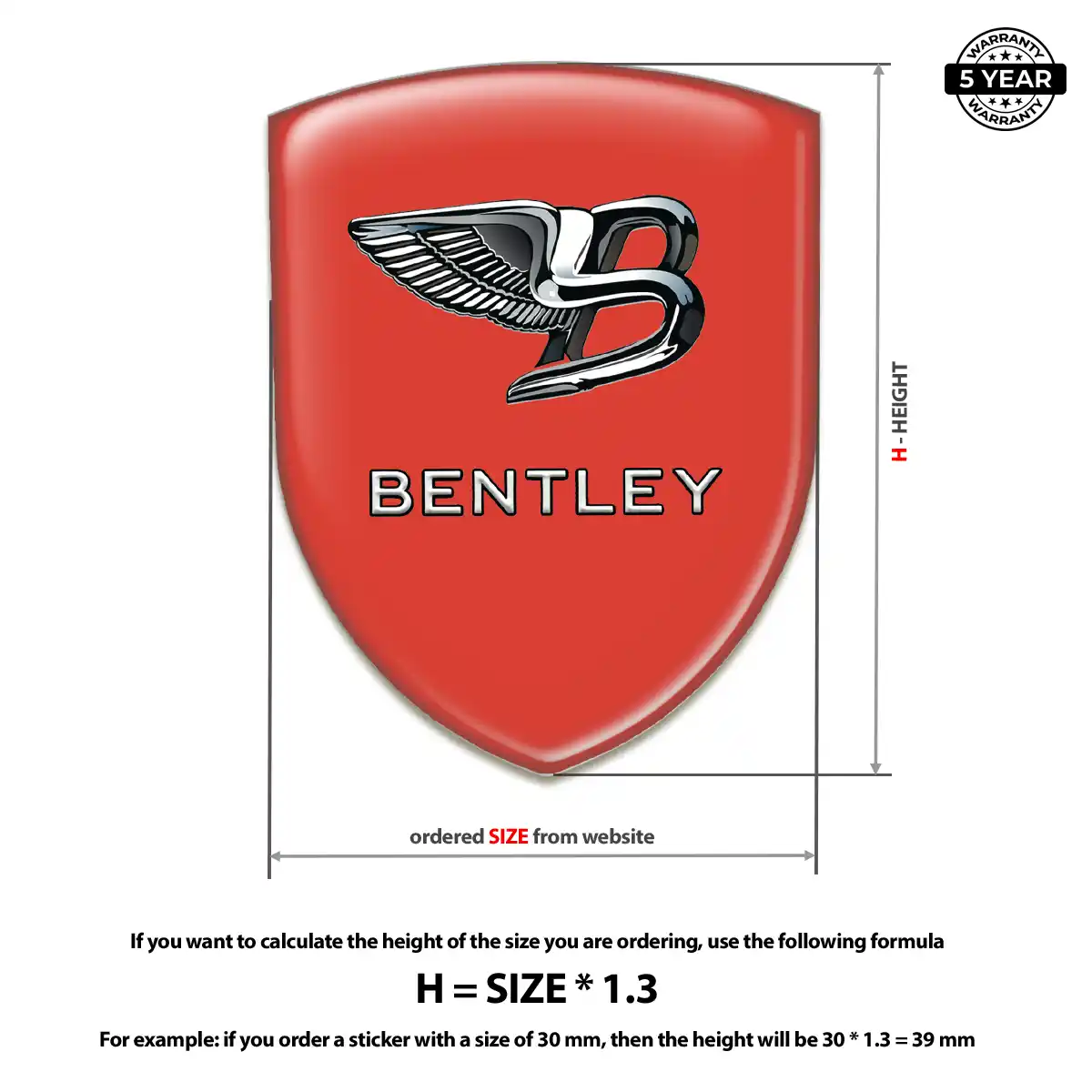 Bentley Self Adhesive Emblem Sticker Refined Design