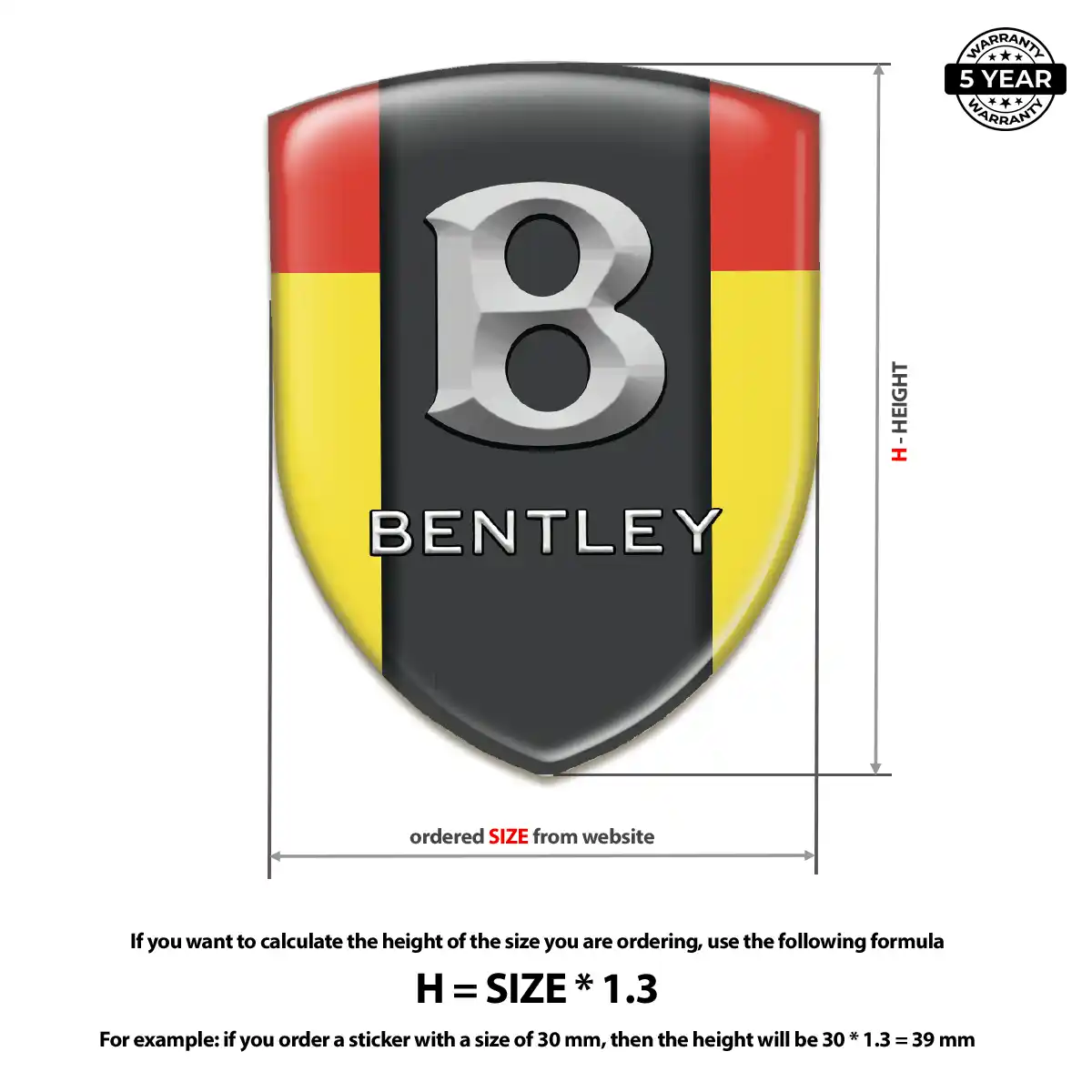 Bentley Self Adhesive Emblem Sticker Resin Elite