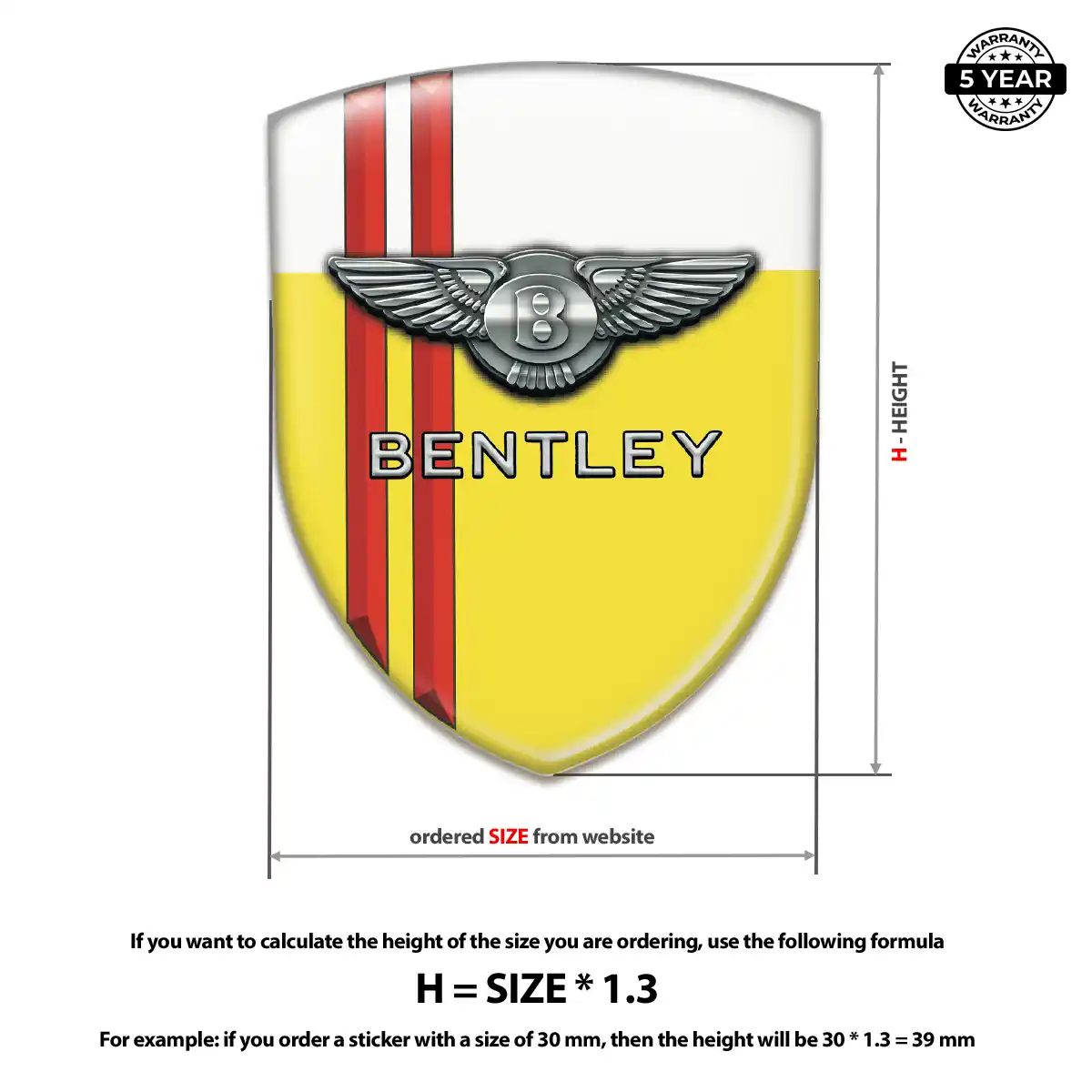 Bentley Self Adhesive Emblem Sticker Sleek Style