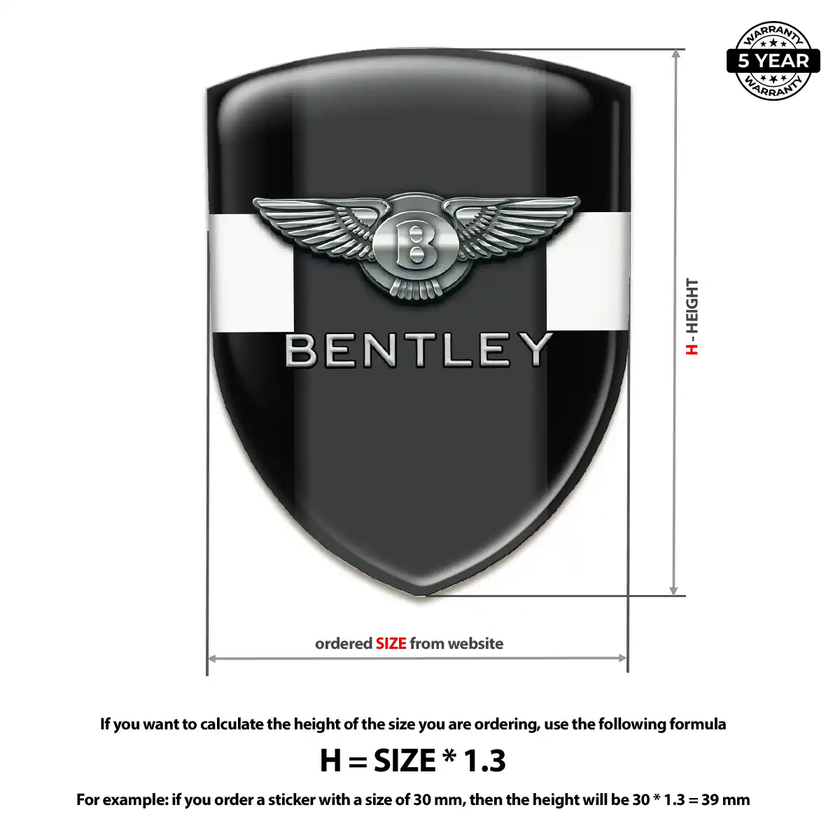 Bentley Self Adhesive Emblem Sticker Street Tuning