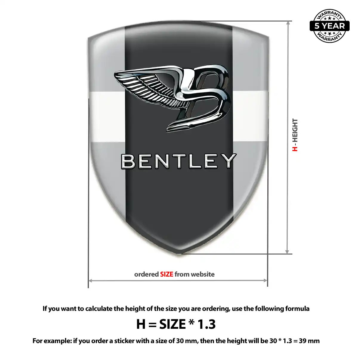 Bentley Self Adhesive Emblem Sticker Superior Craft