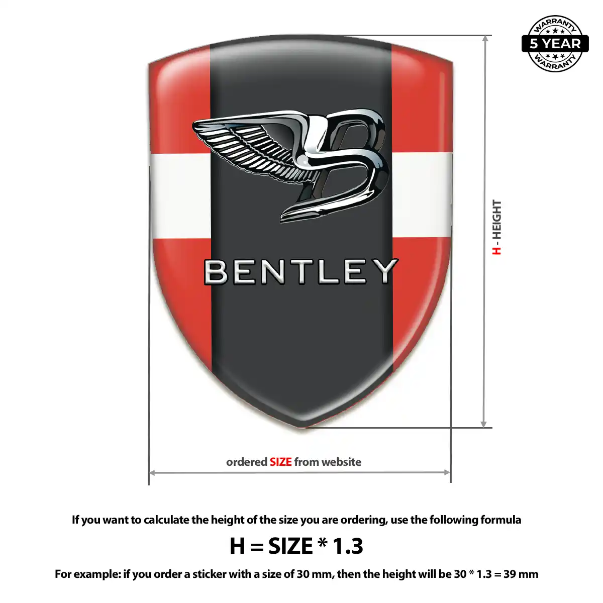 Bentley Silicone Badge Premium Dome