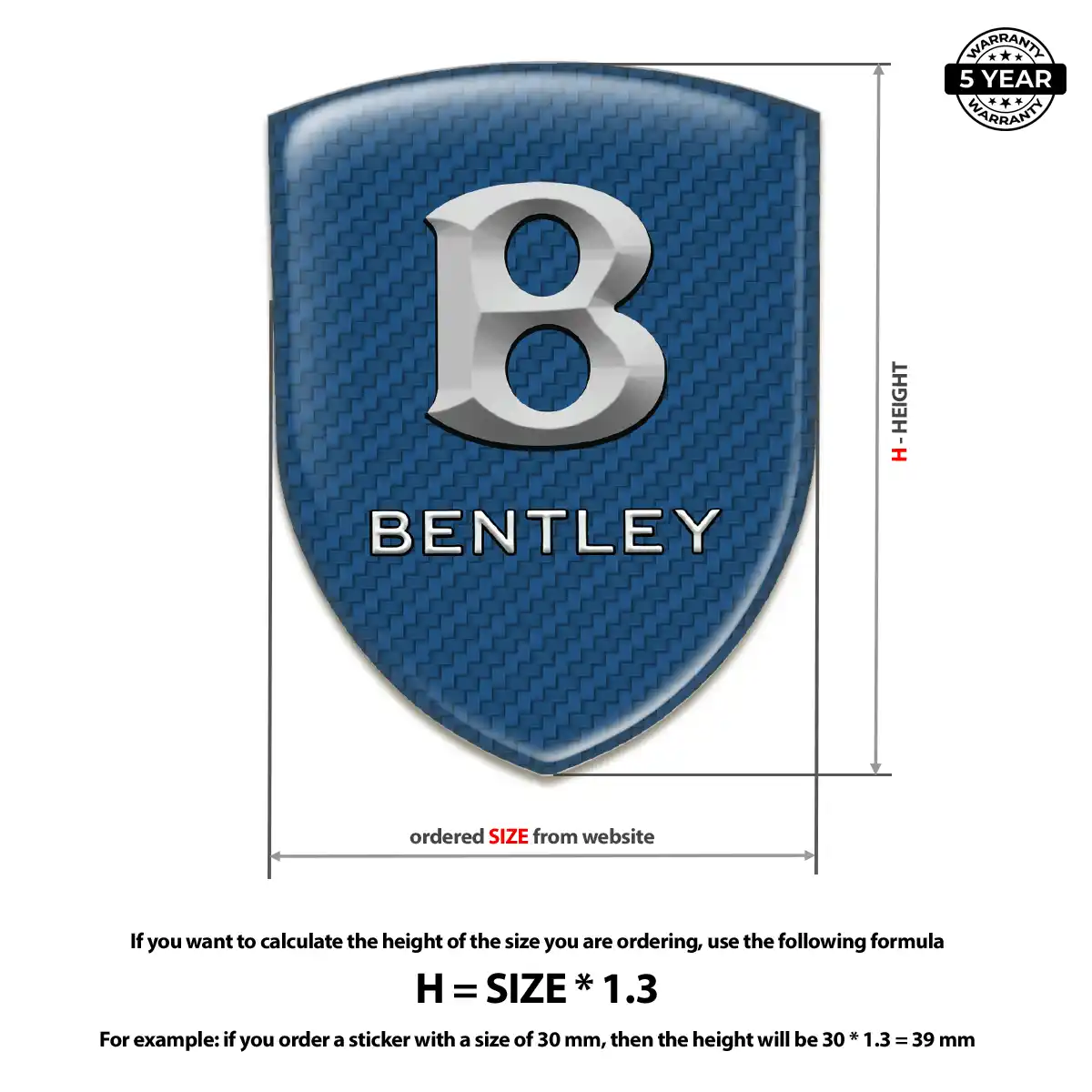 Bentley Silicone Emblem Performance Style