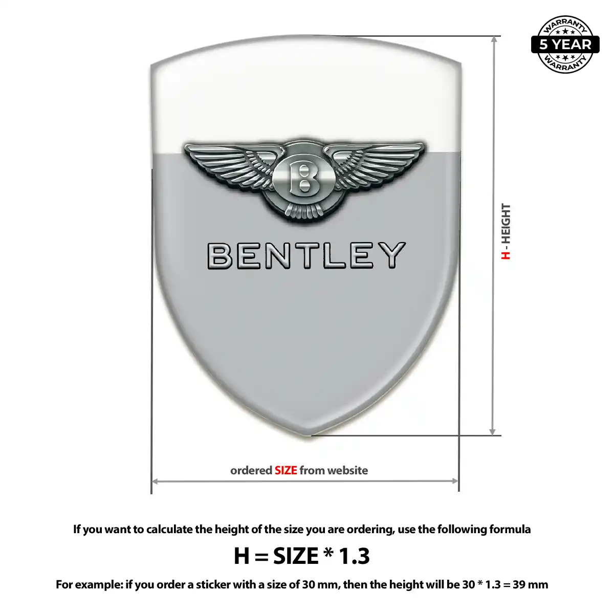 Bentley Silicone Sticker Elite Finish