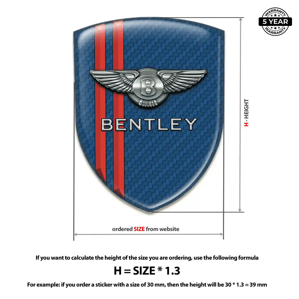 Bentley Silicone Sticker Outer Style
