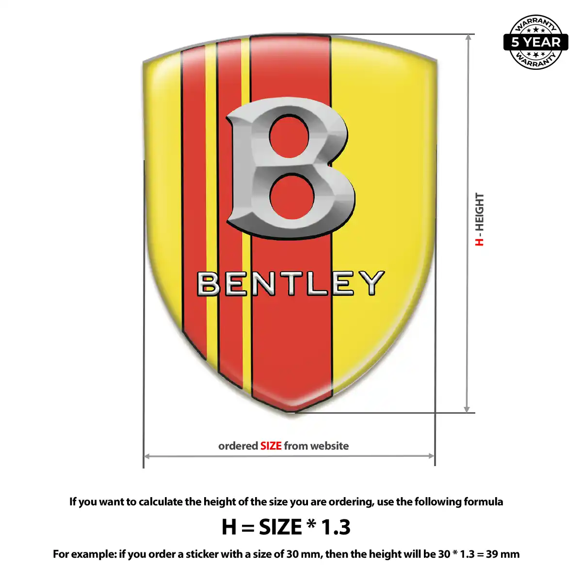 Bentley Silicone Sticker Performance Style