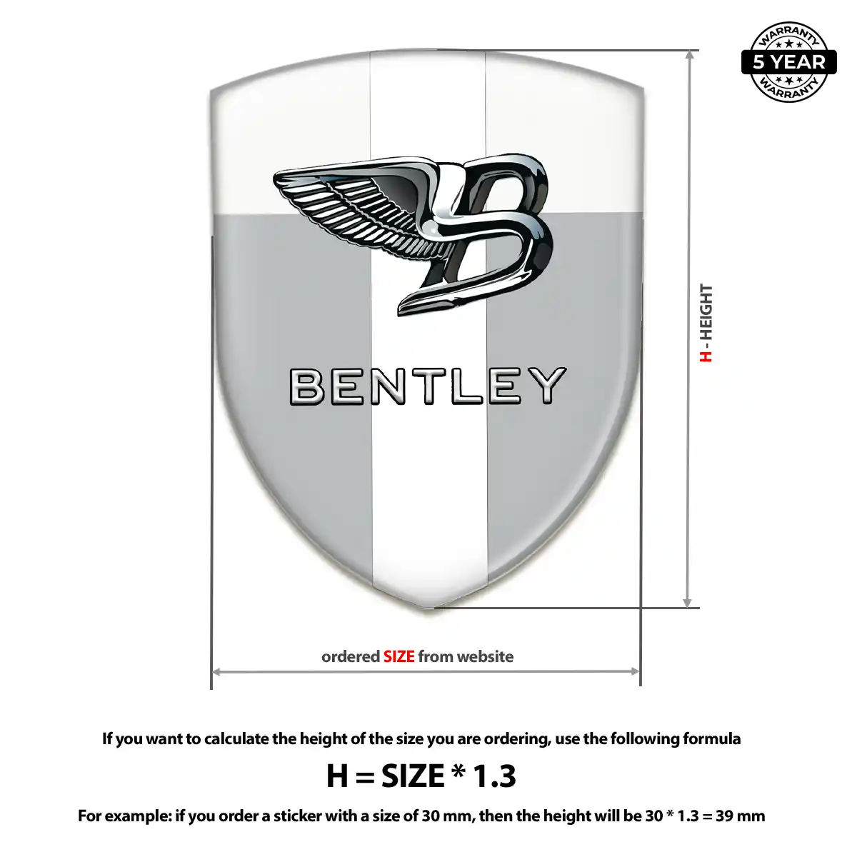 Bentley Silicone Sticker Premium Dome