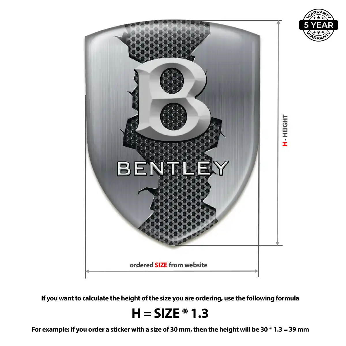 Bentley Silicone Sticker Prestige Line