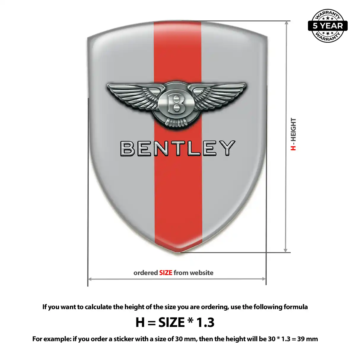 Bentley Silicone Sticker Signature Grade