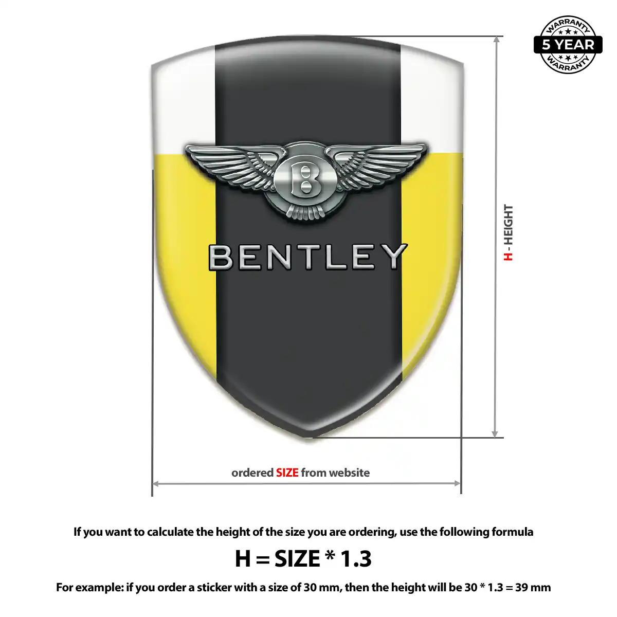 Bentley Silicone Sticker Sleek Style
