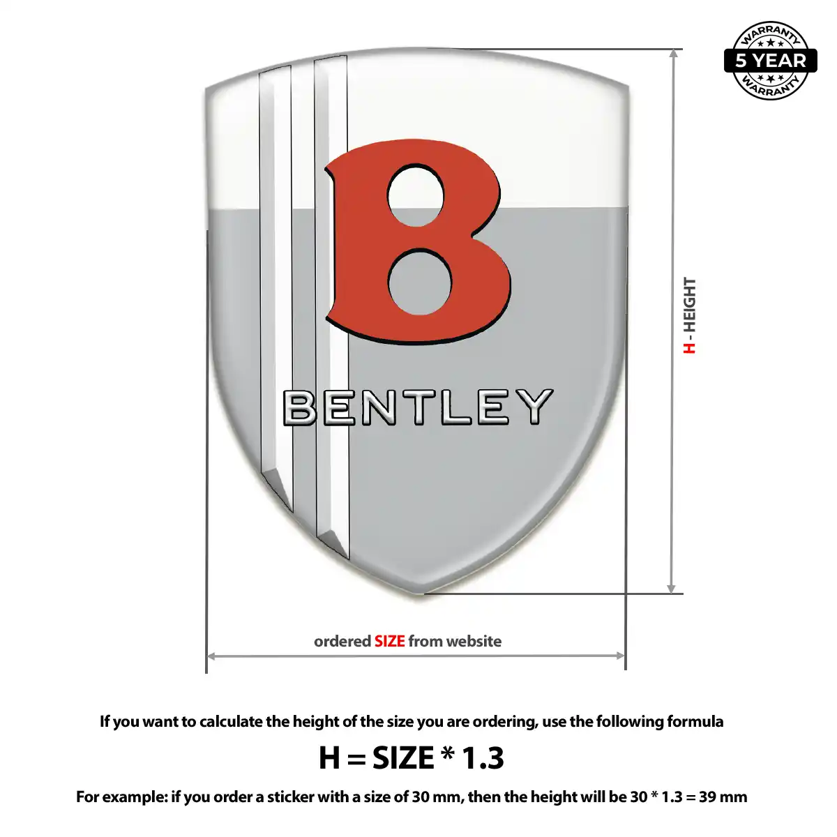 Bentley Silicone Sticker Superior Craft