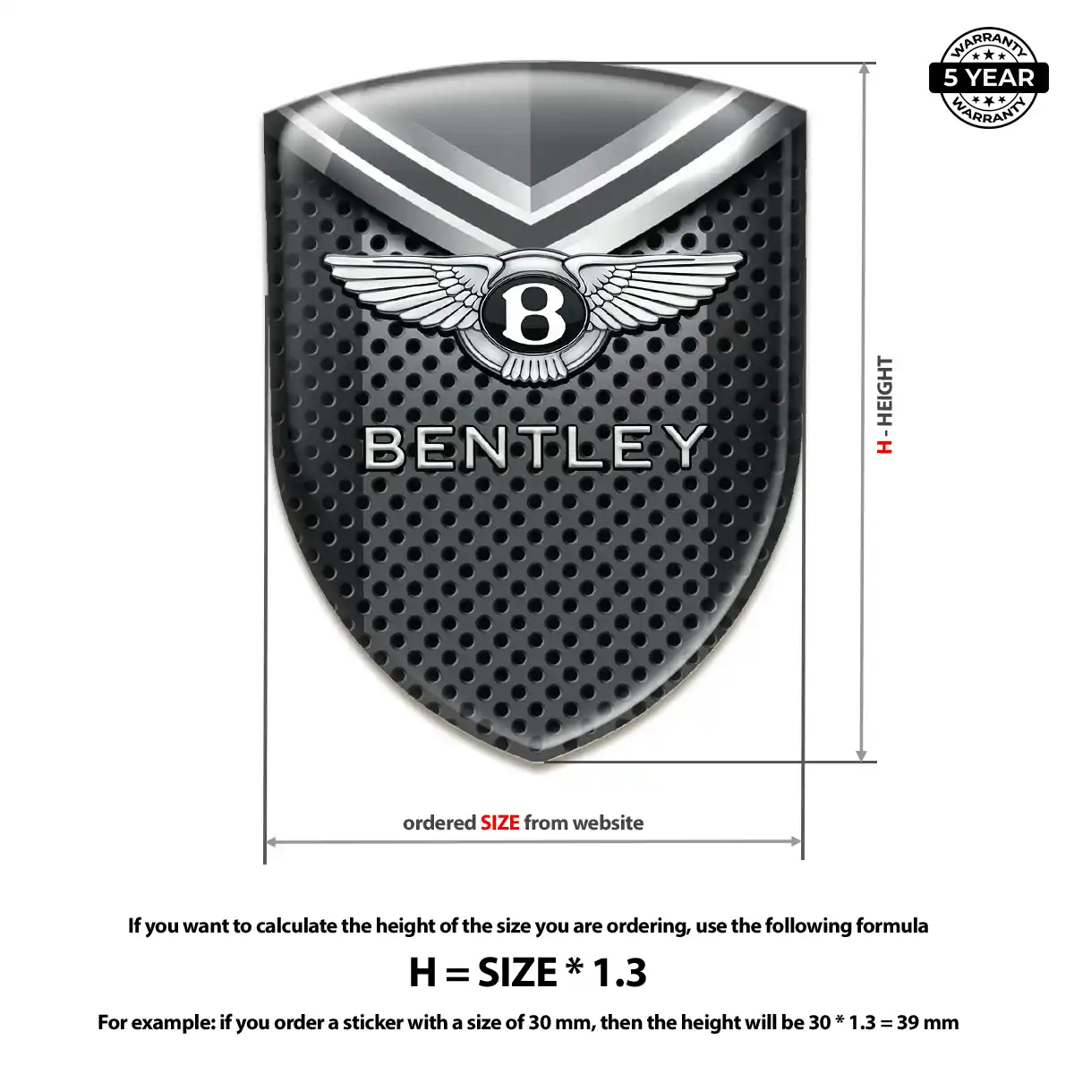 Bentley Vehicle Logo Sticker Cabin Style