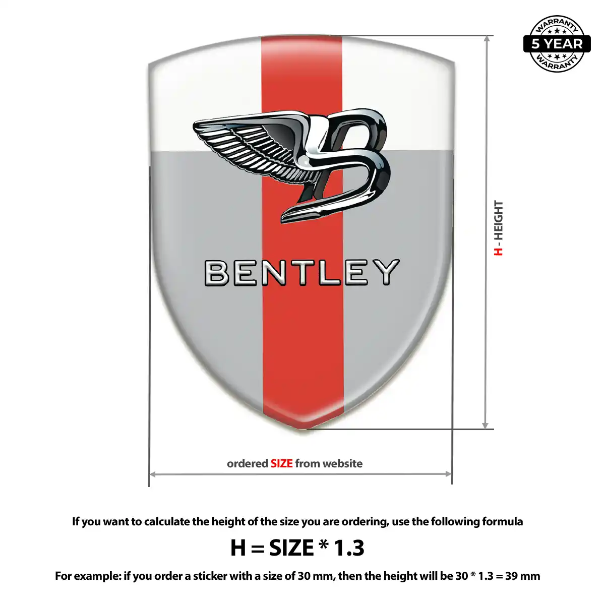 Bentley Vehicle Logo Sticker Deluxe Edition