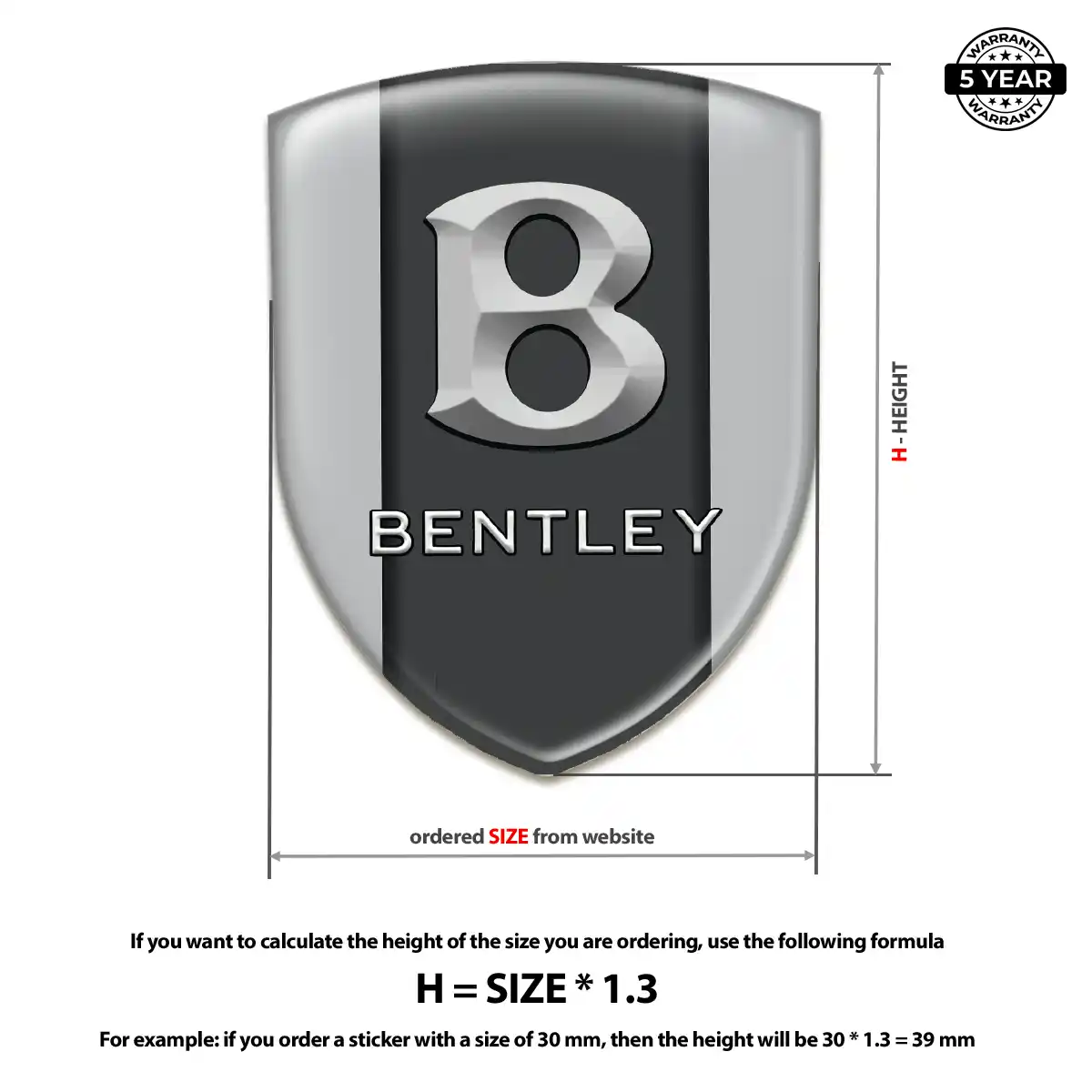 Bentley Vehicle Logo Sticker Elite Finish
