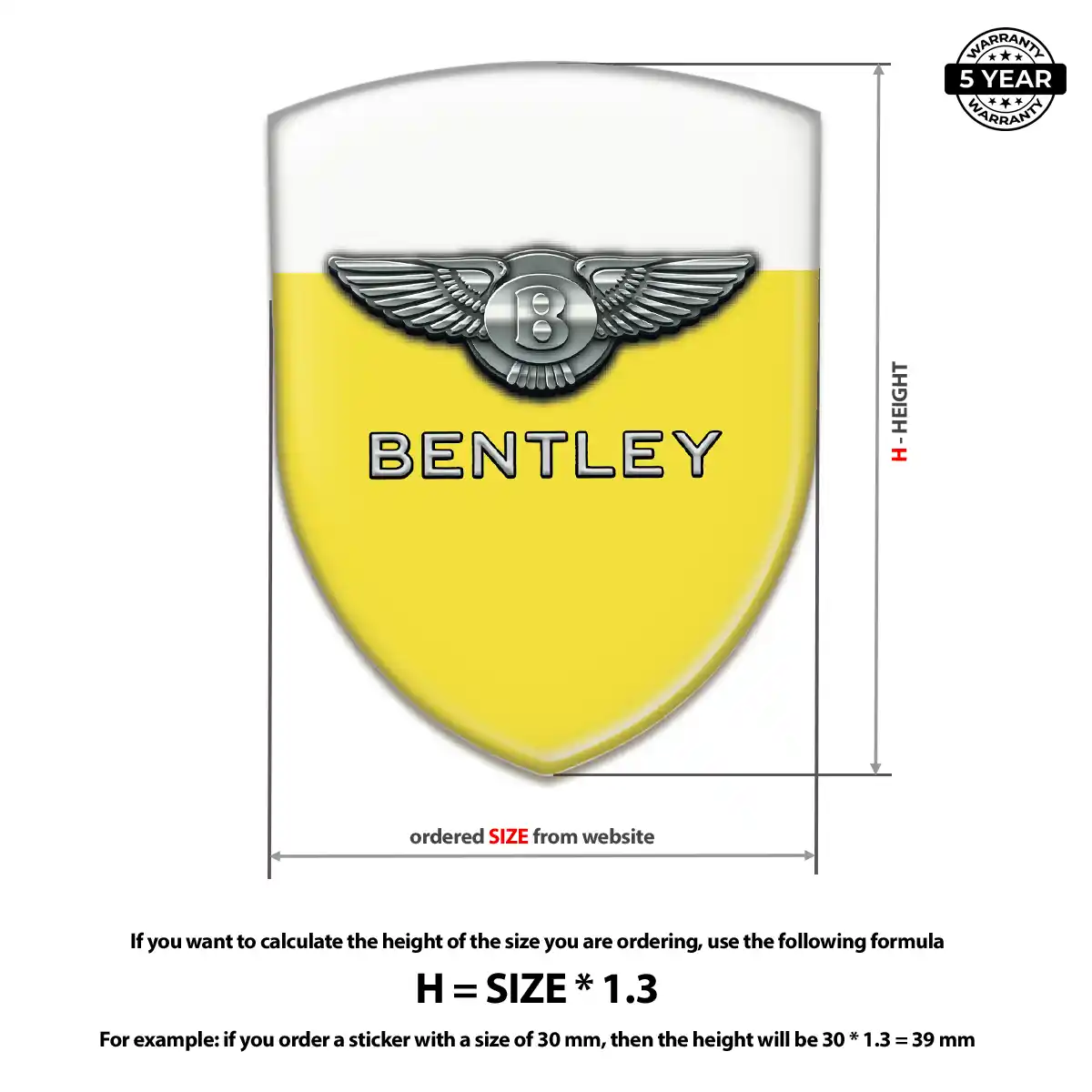Bentley Vehicle Logo Sticker Exterior Luxe
