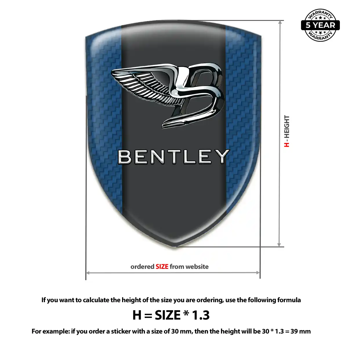 Bentley Vehicle Logo Sticker Interior Luxe