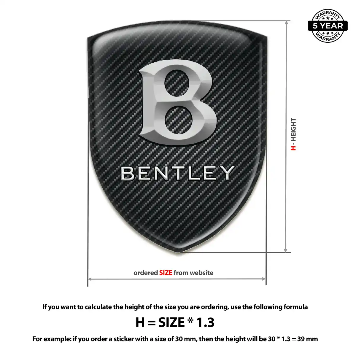 Bentley Vehicle Logo Sticker Noble Edition
