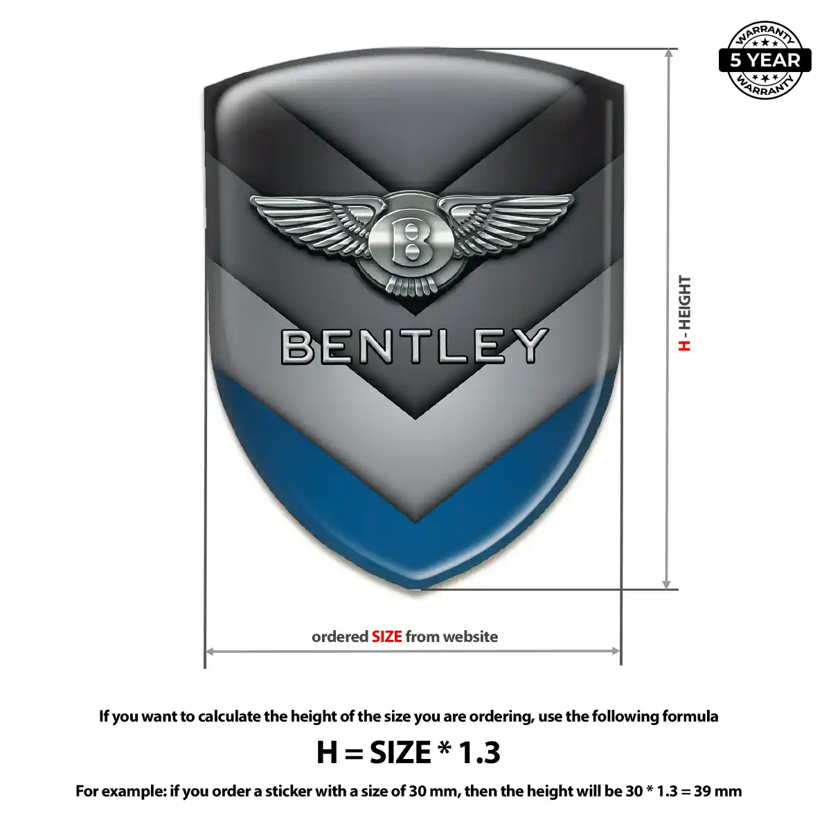 Bentley Vehicle Logo Sticker Opulent Line