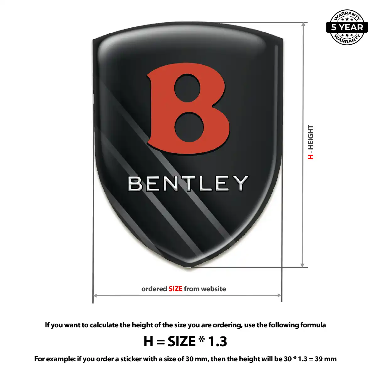 Bentley Vehicle Logo Sticker Outer Style