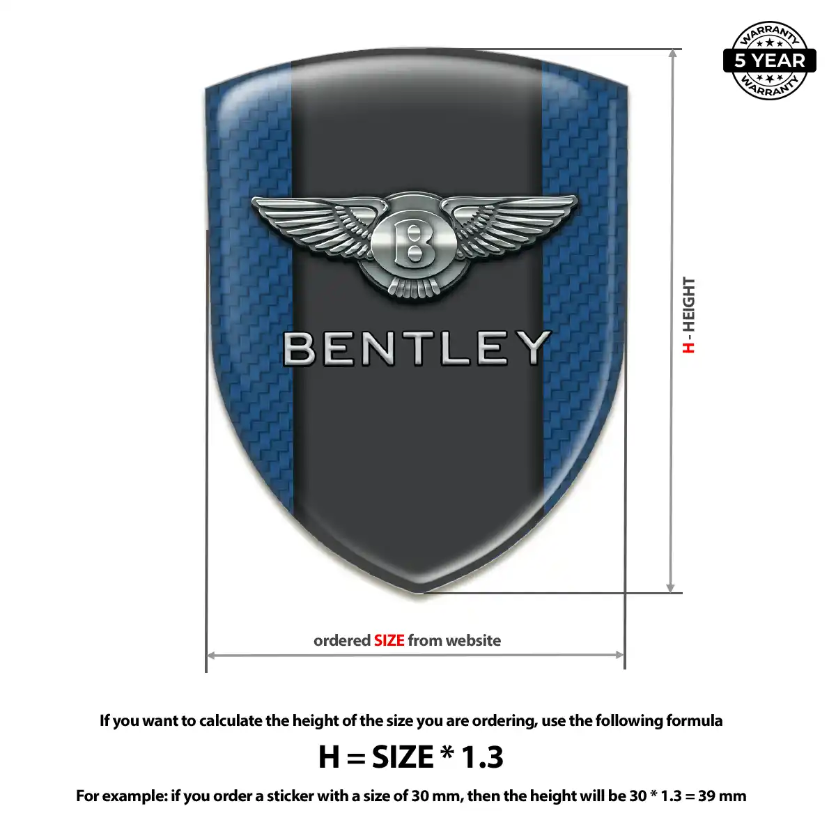 Bentley Vehicle Logo Sticker Performance Style