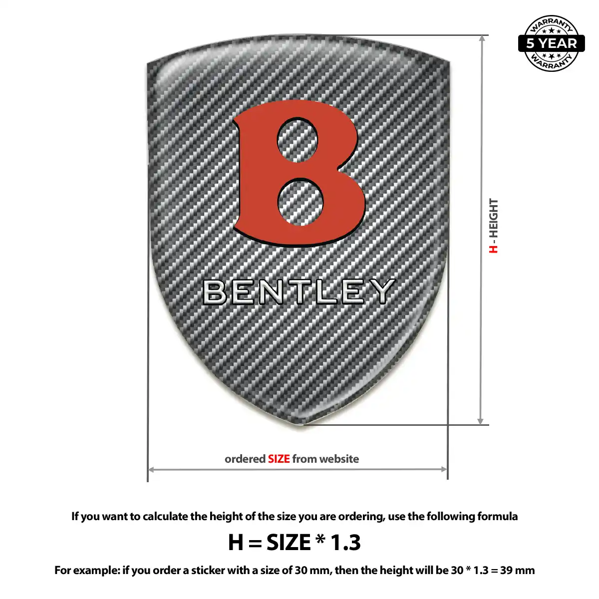 Bentley Vehicle Logo Sticker Premium Dome