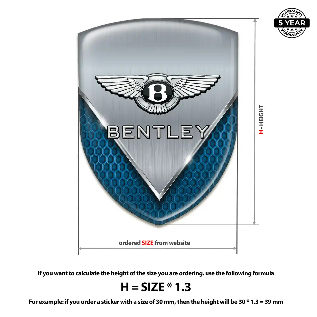 Bentley Vehicle Logo Sticker Resin Elite