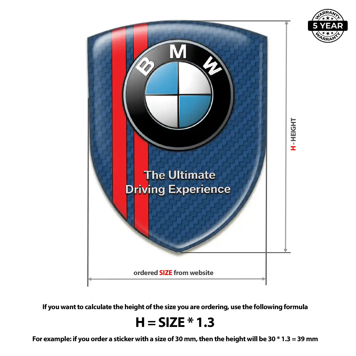 BMW 3D Domed Sticker Elite Finish