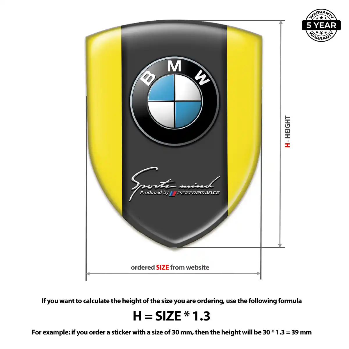 BMW 3D Domed Sticker Prime Quality