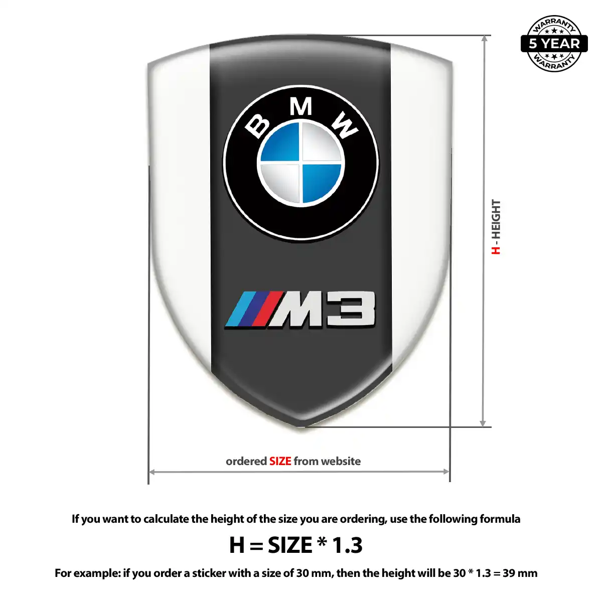 BMW 3D Domed Sticker Sleek Style