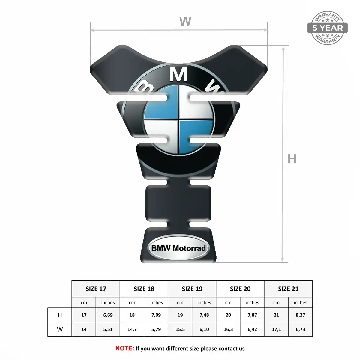 BMW 3D Domed Tank Pad Elite Finish
