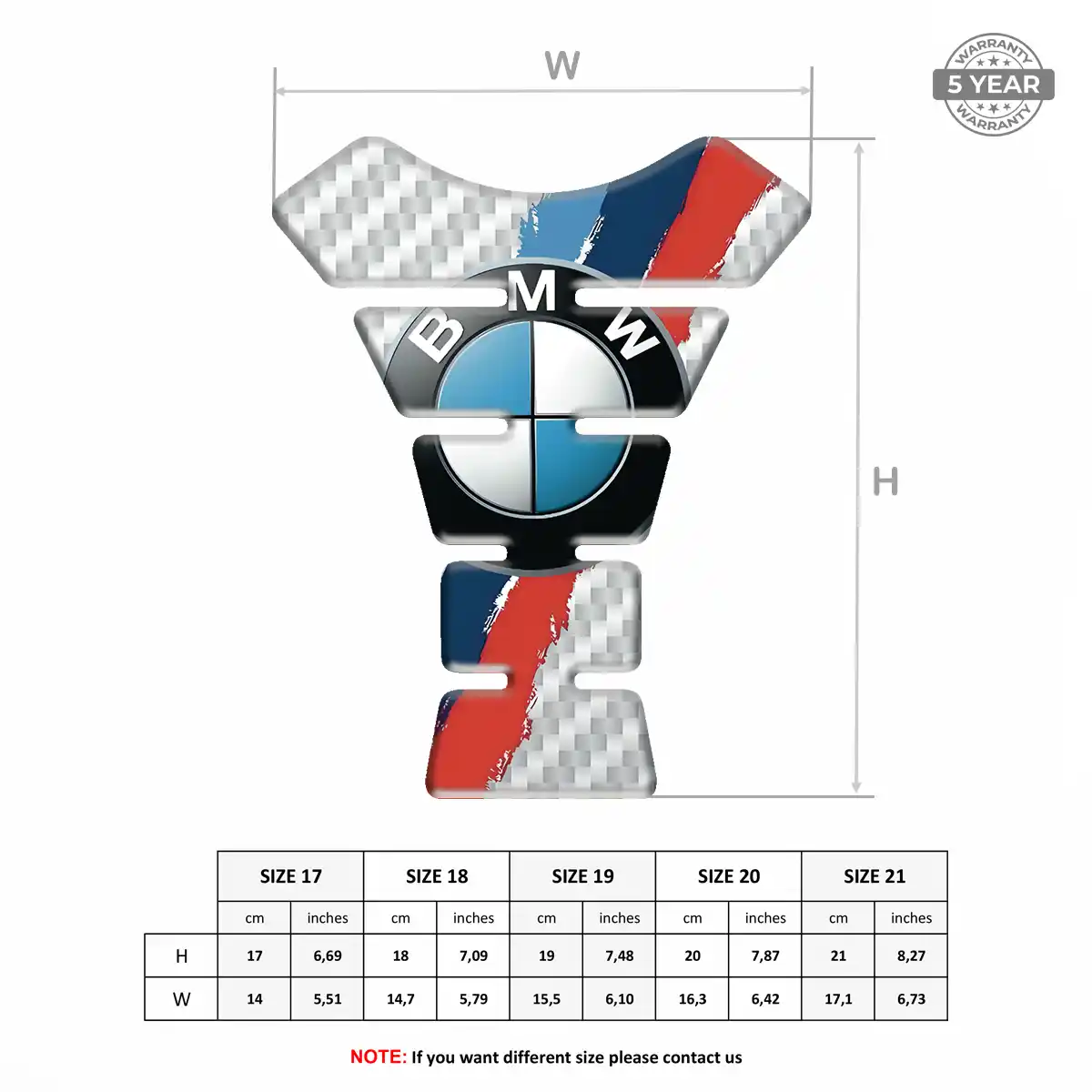 BMW 3D Domed Tank Pad Prime Quality
