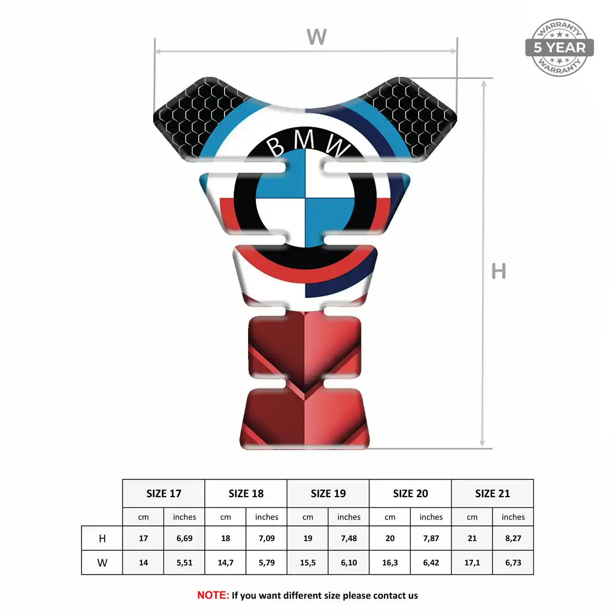 BMW 3D Domed Tank Pad Sleek Style