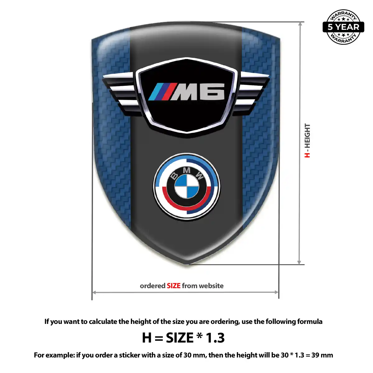 BMW 3D Resin Sticker Refined Design