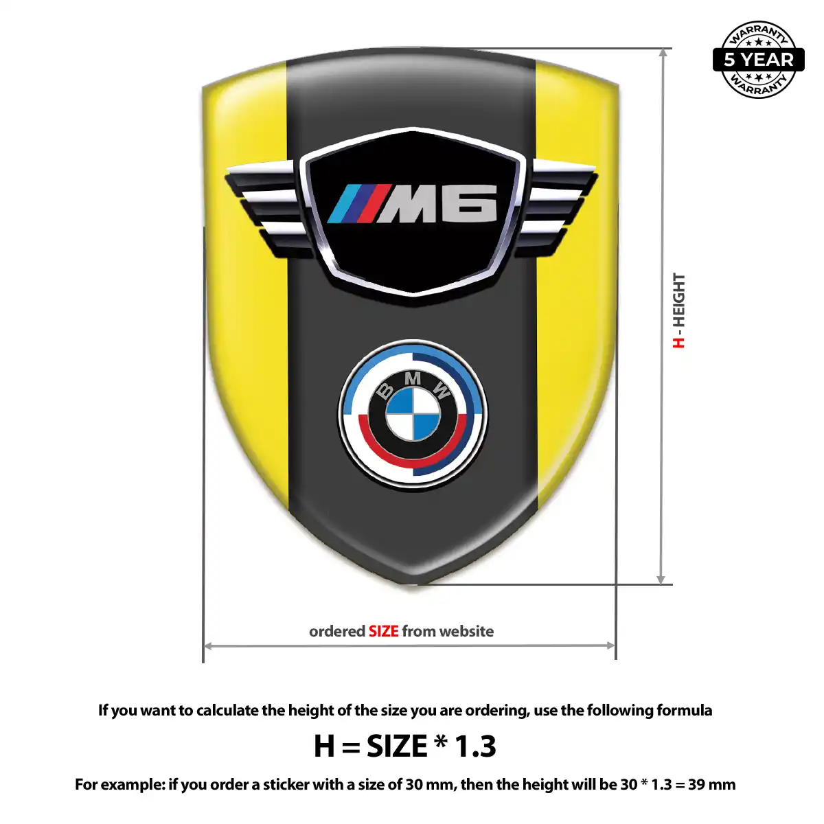 BMW 3D Resin Sticker Sleek Style