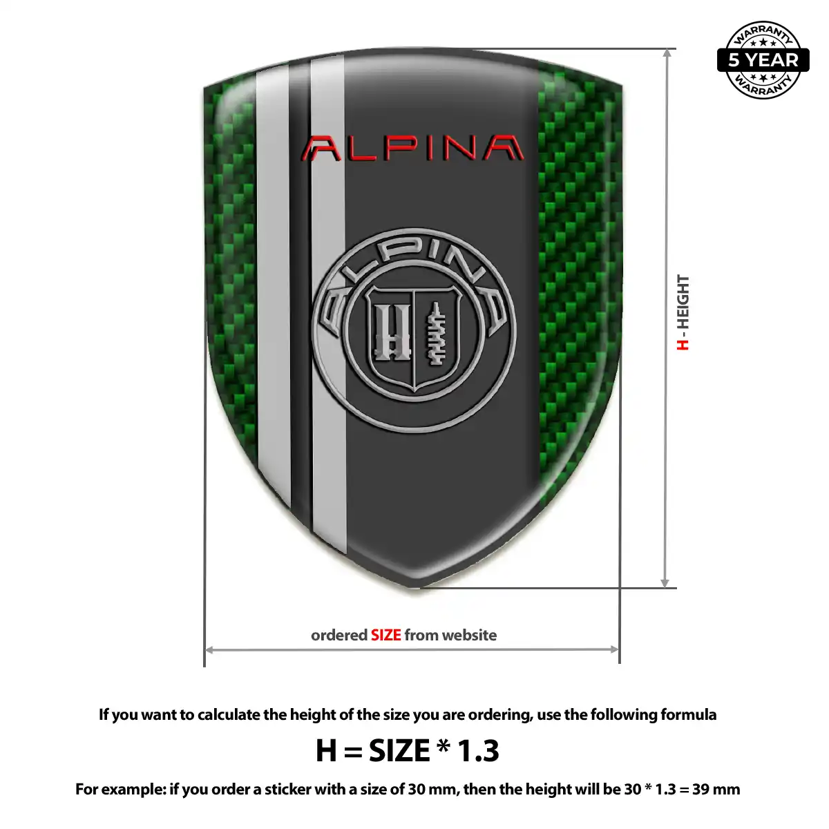 BMW Alpina 3D Badge Sticker Elite Finish