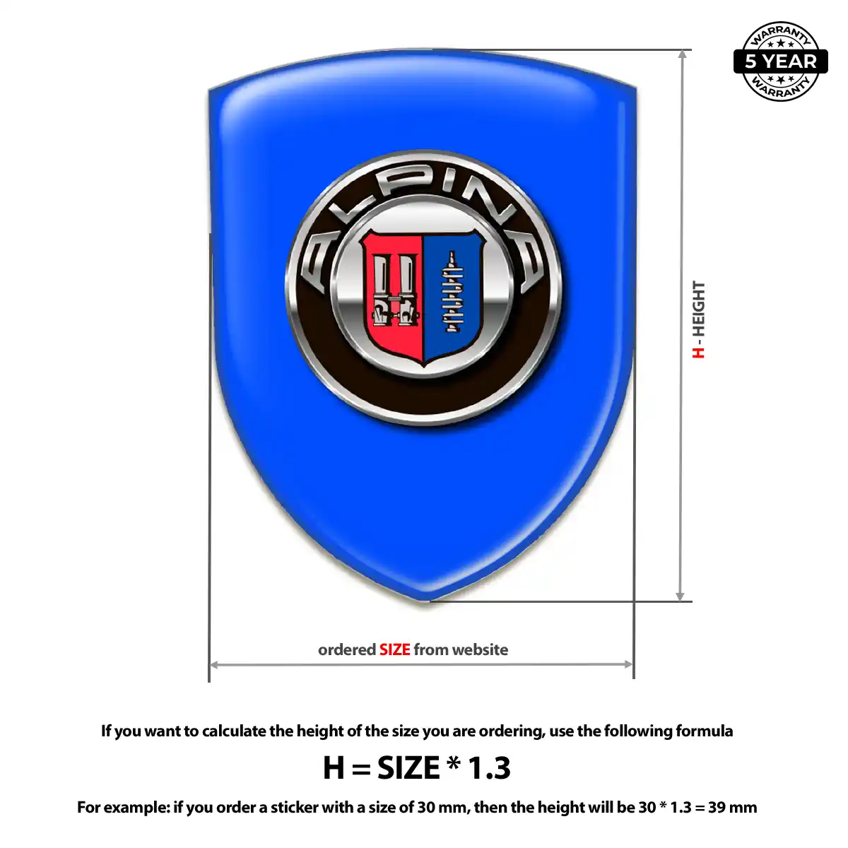 BMW Alpina 3D Badge Sticker Refined Design