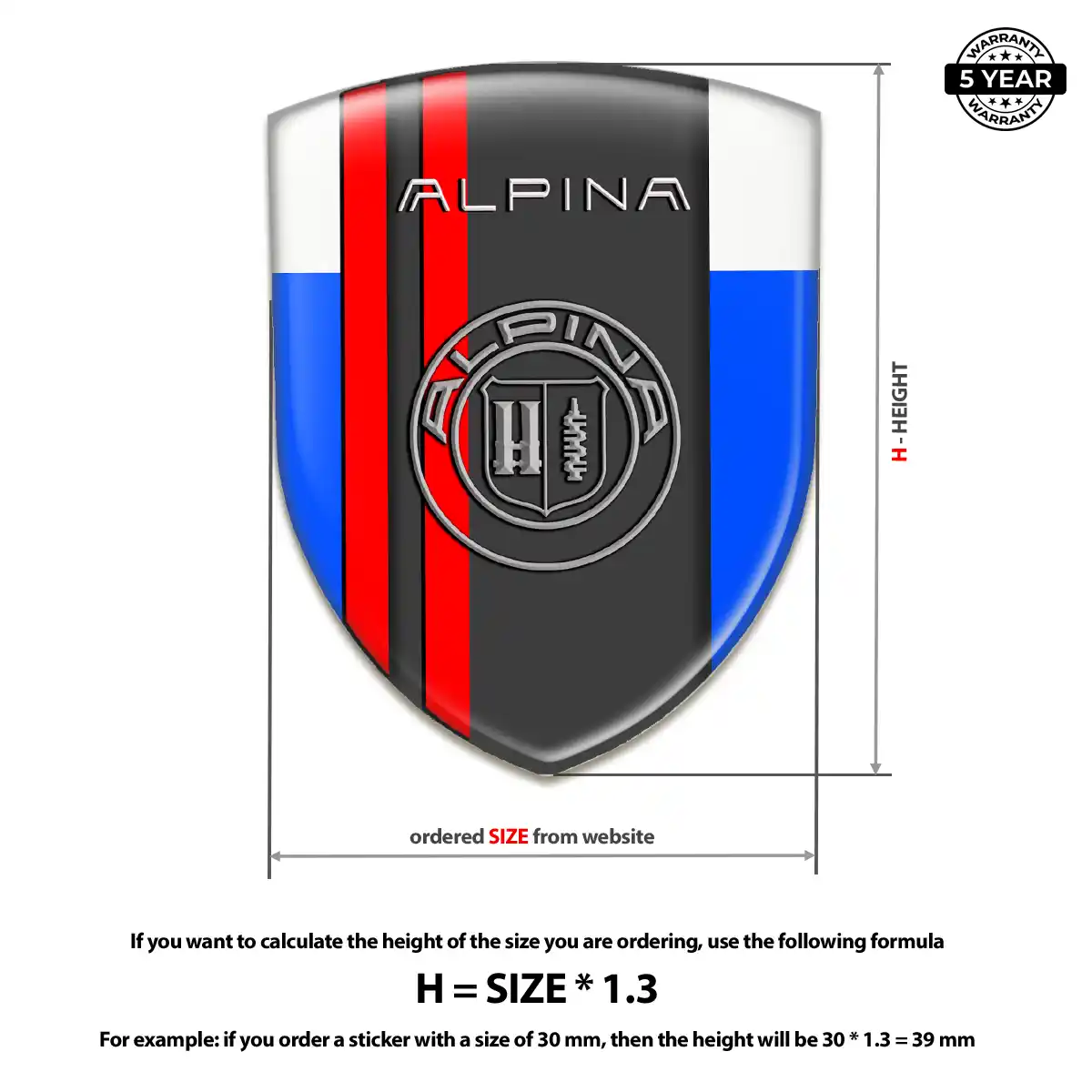 BMW Alpina 3D Badge Sticker Sleek Style