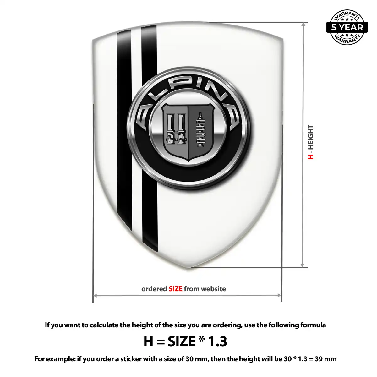 BMW Alpina 3D Domed Sticker Elite Finish