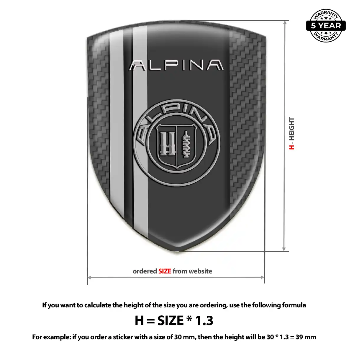 BMW Alpina 3D Domed Sticker Refined Design