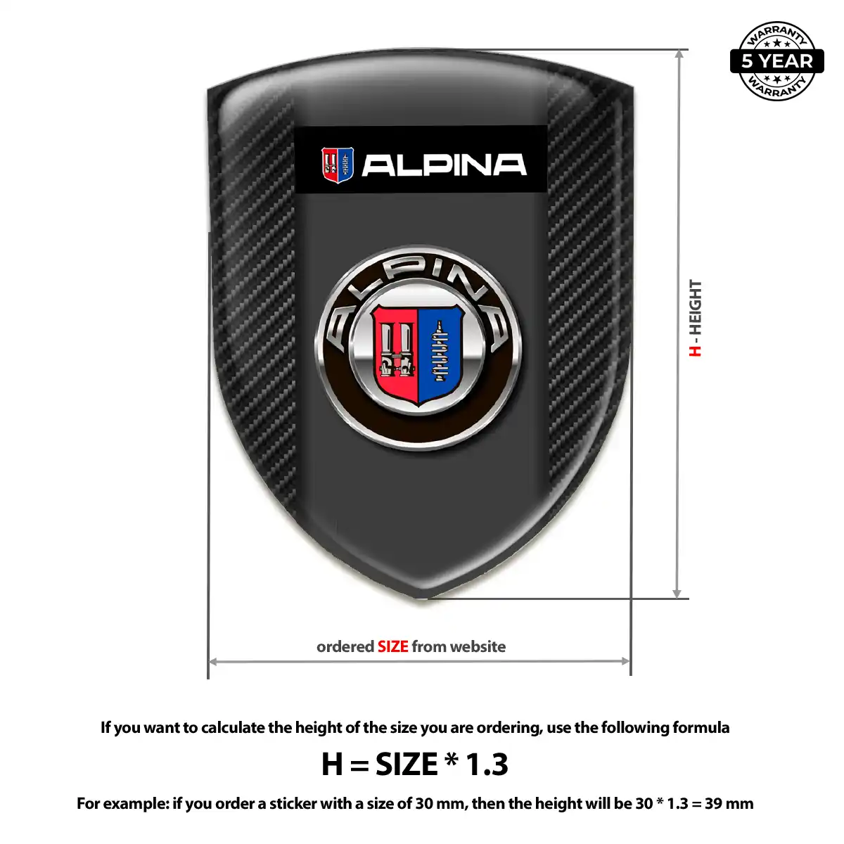 BMW Alpina 3D Emblem Sticker Elite Finish
