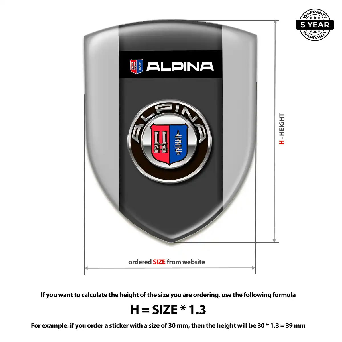 BMW Alpina 3D Emblem Sticker Refined Design