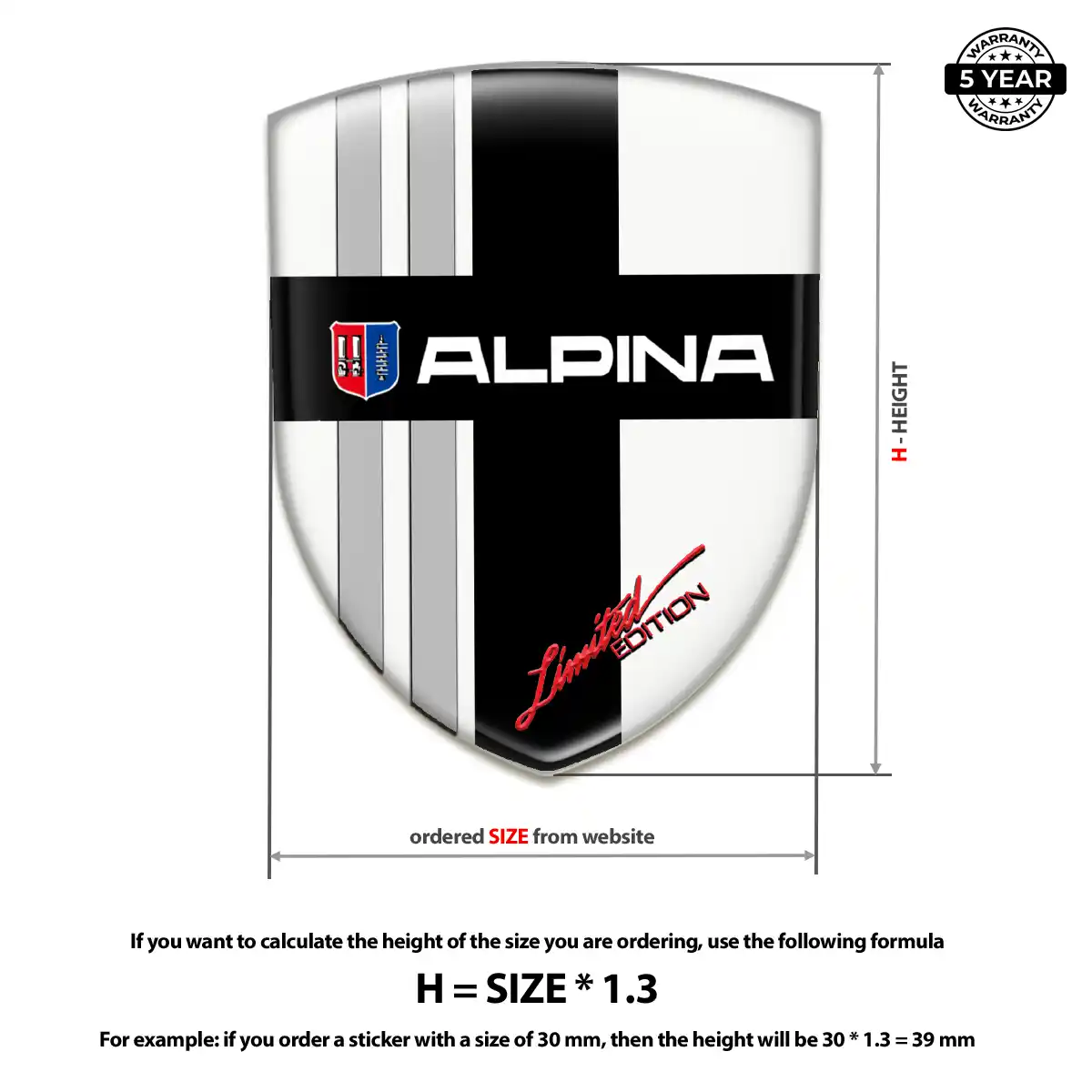 BMW Alpina 3D Emblem Sticker Sleek Style