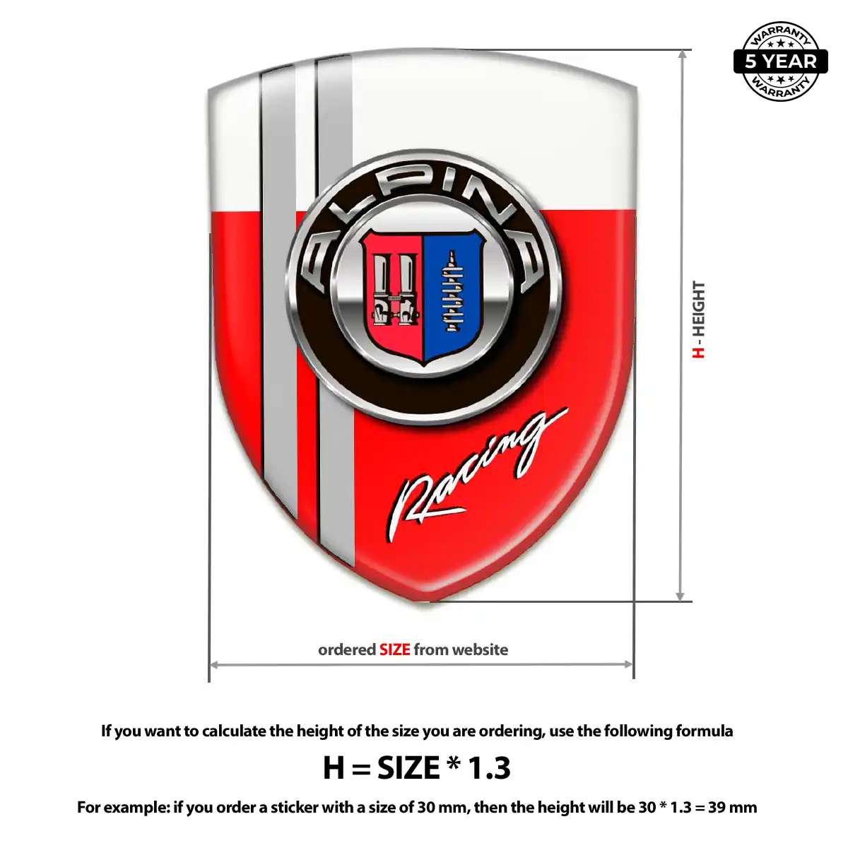 BMW Alpina 3D Gel Sticker Elite Finish