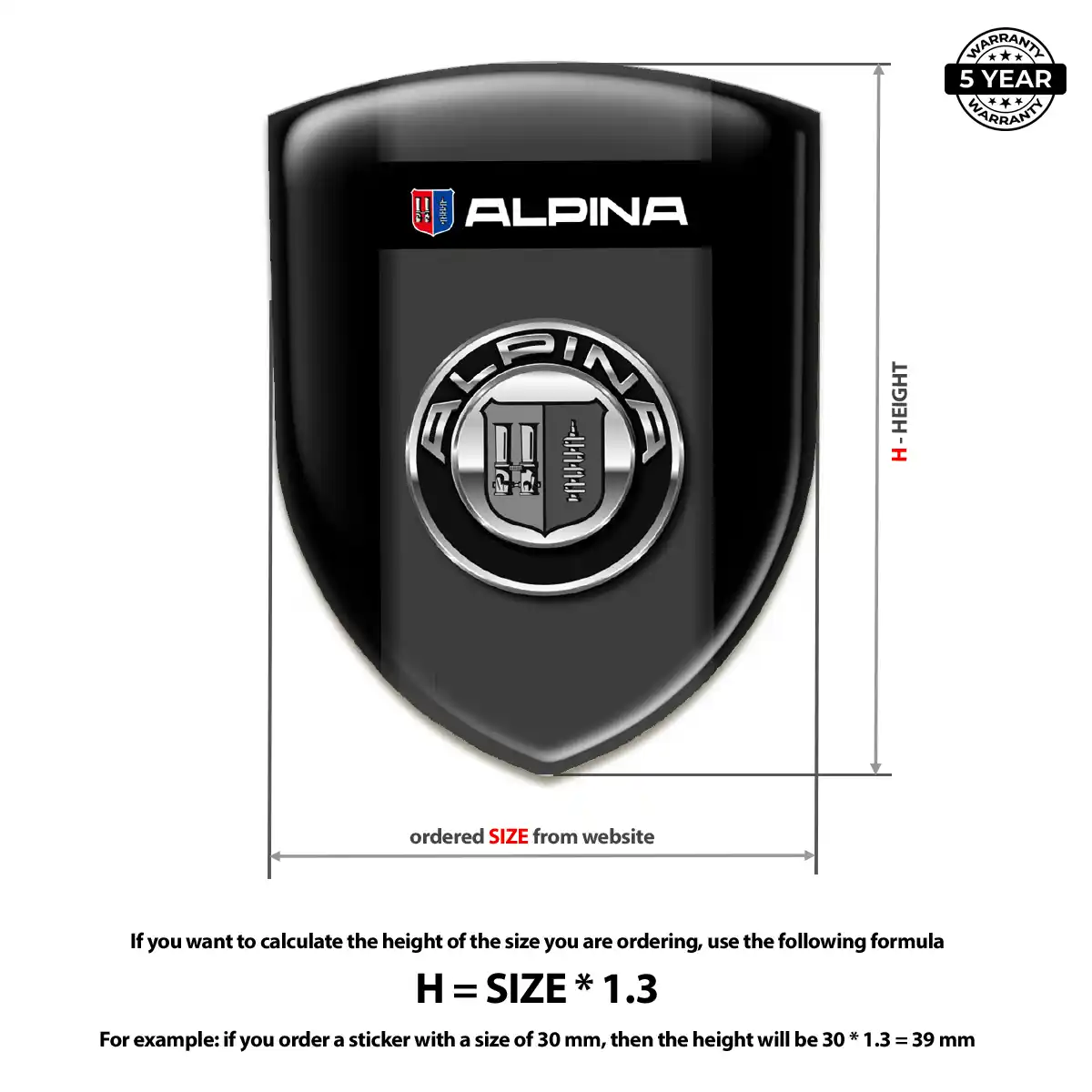 BMW Alpina 3D Gel Sticker Refined Design