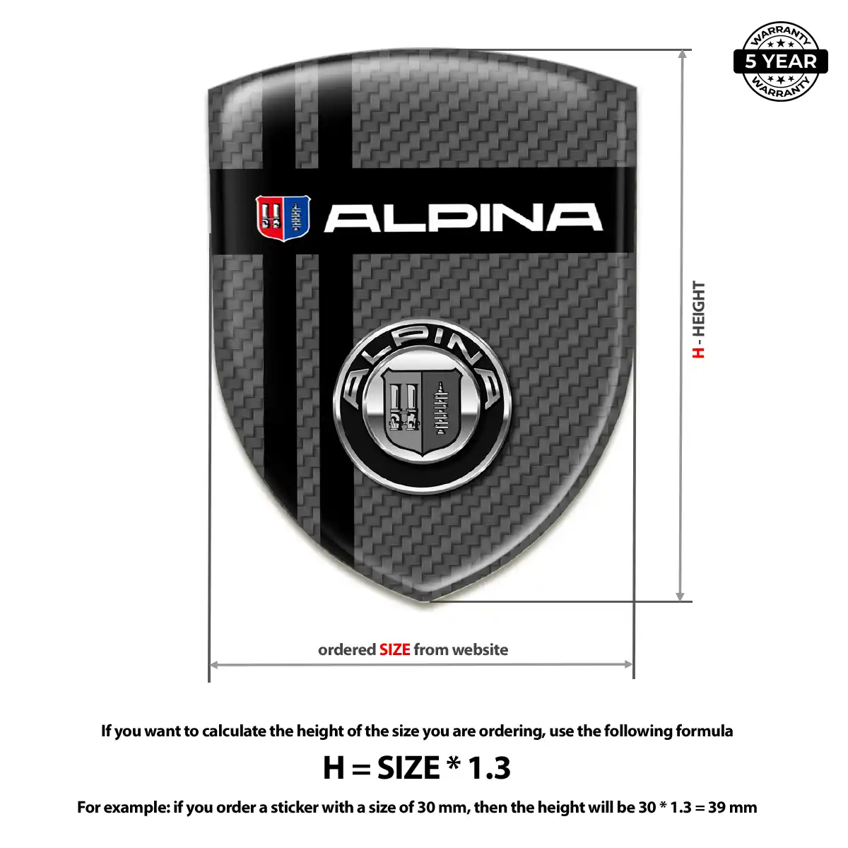 BMW Alpina 3D Gel Sticker Sleek Style