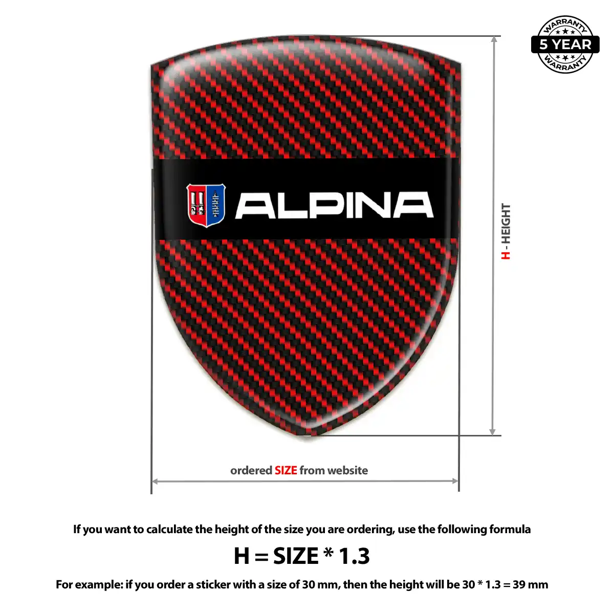BMW Alpina 3D Logo Sticker Elite Finish