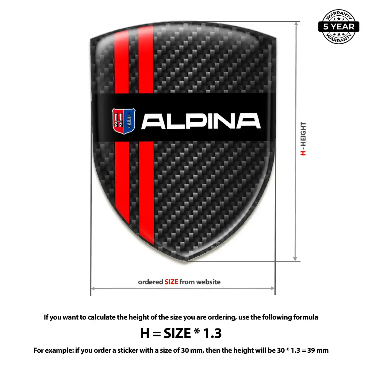 BMW Alpina 3D Resin Sticker Elite Finish